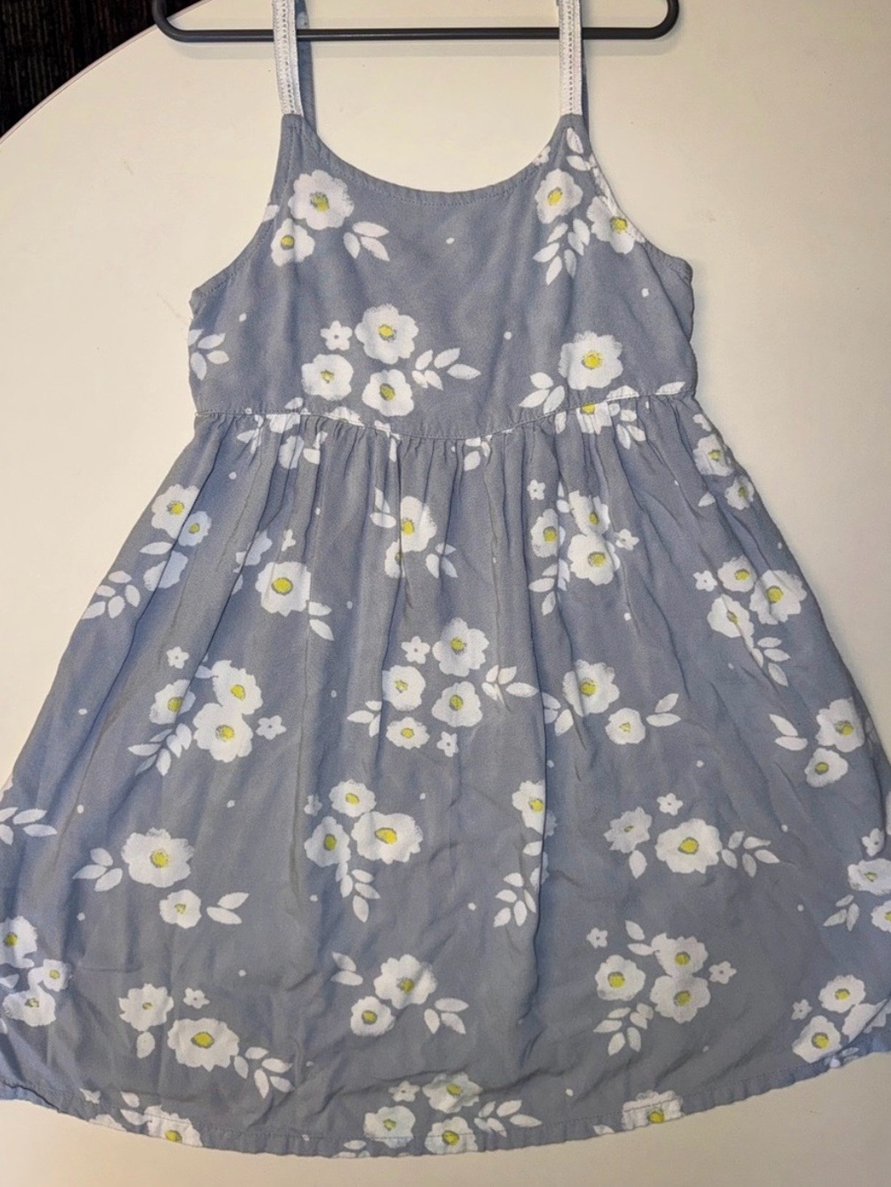 jumping beans Light Blue Floral Sundress with White Straps Size 7